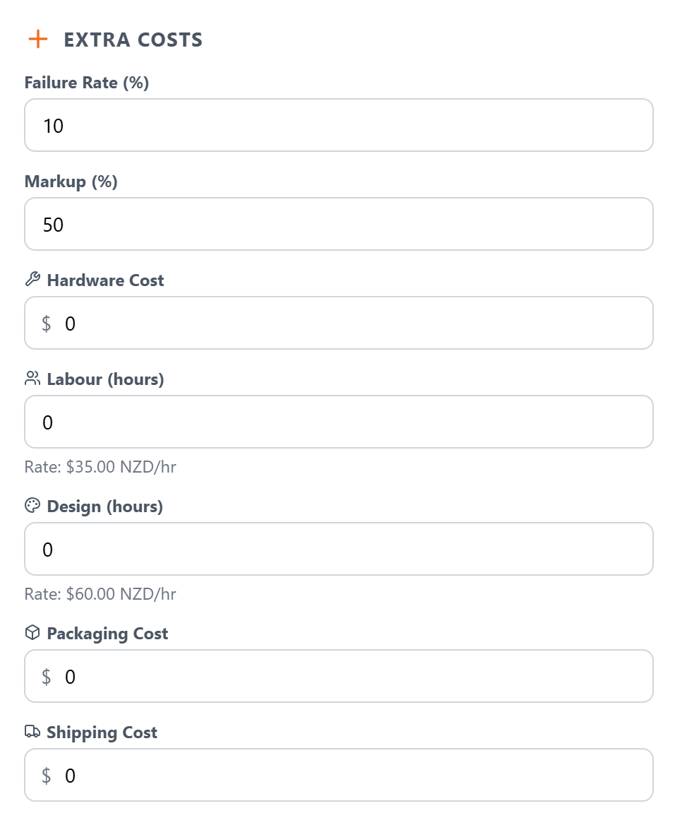 Additional print details form showing complete input fields for tracking print job information